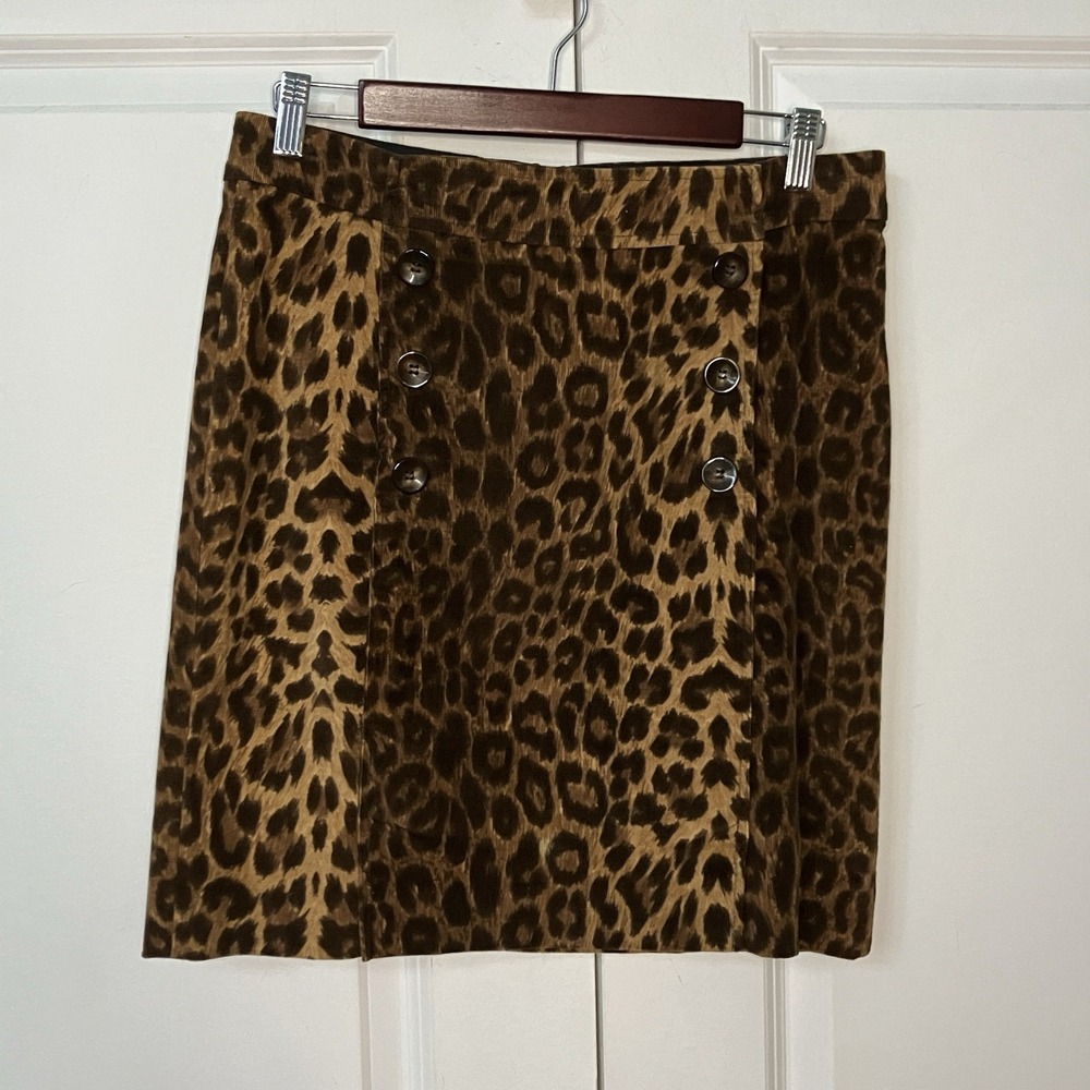 Y2K Equestrian Mini Skirt Womens M Animal Print‎ Cheetah Corduroy Vintage 2000s